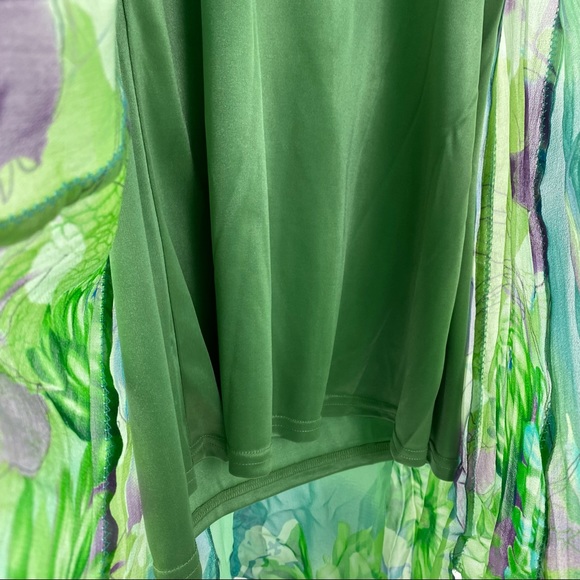 Sue Wong aqua/lime floral silk Dress Size 2 NWT - Picture 7 of 15